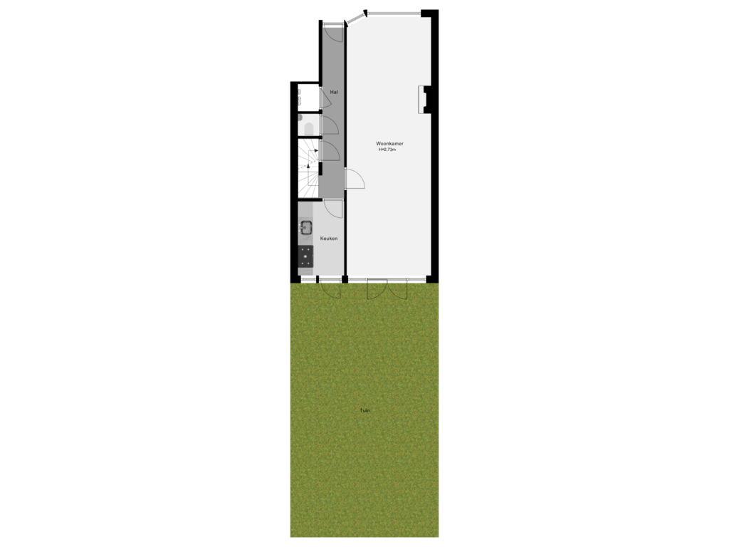 View floorplan of Perceeloverzicht of Kortekade 111-B