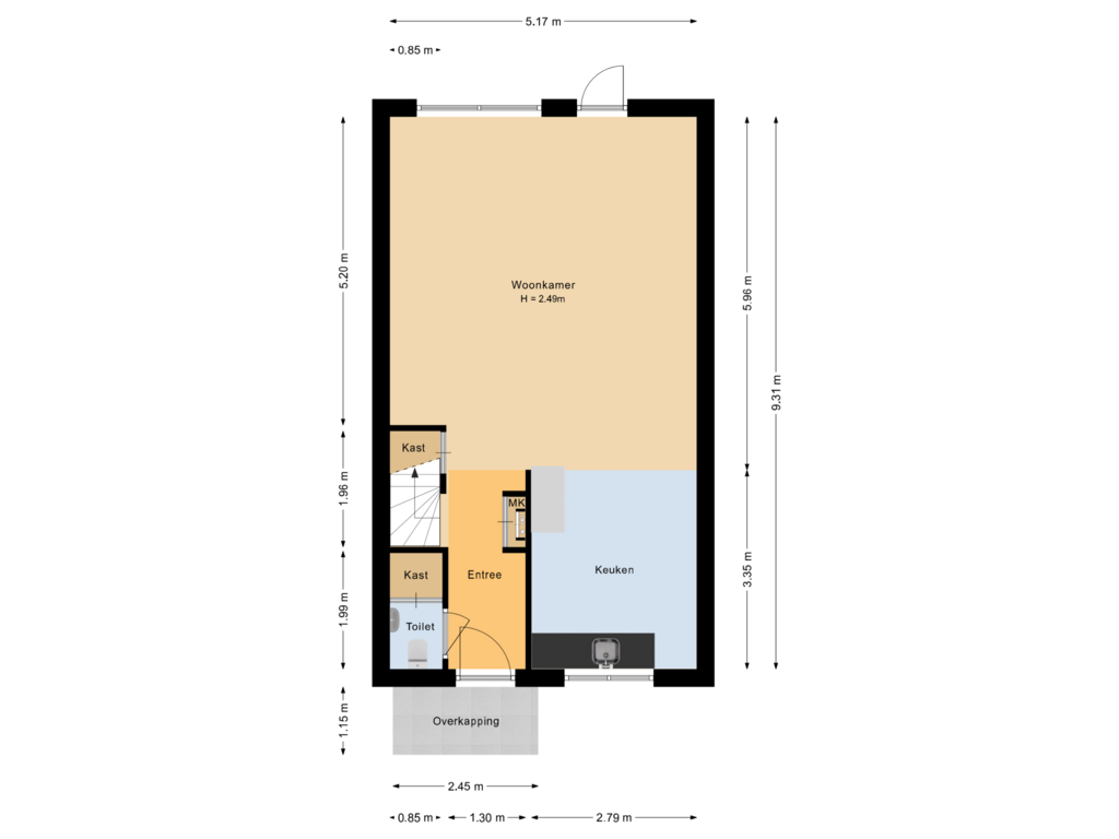 Bekijk plattegrond van Begane grond van Dotter 49