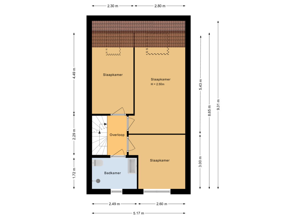 Bekijk plattegrond van Eerste verdieping van Dotter 49