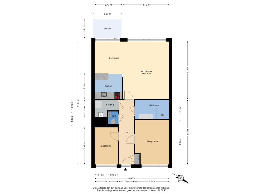 Bekijk plattegrond van 2e Verdieping van Laan der Zeven Linden 71