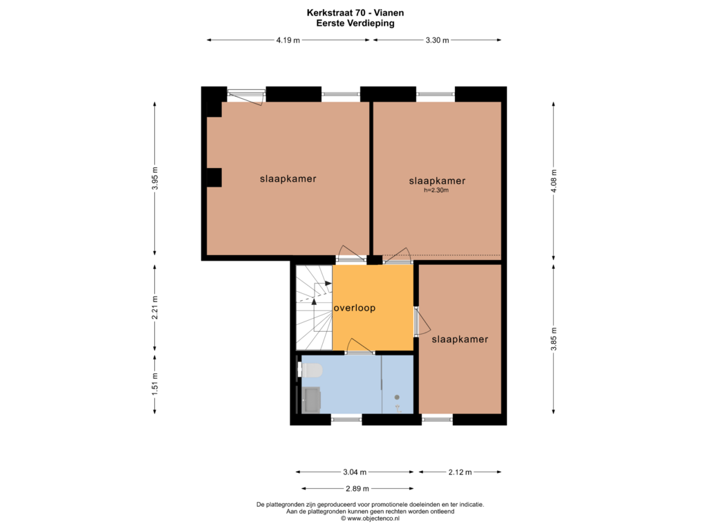 Bekijk plattegrond van EERSTE VERDIEPING van Kerkstraat 70-A