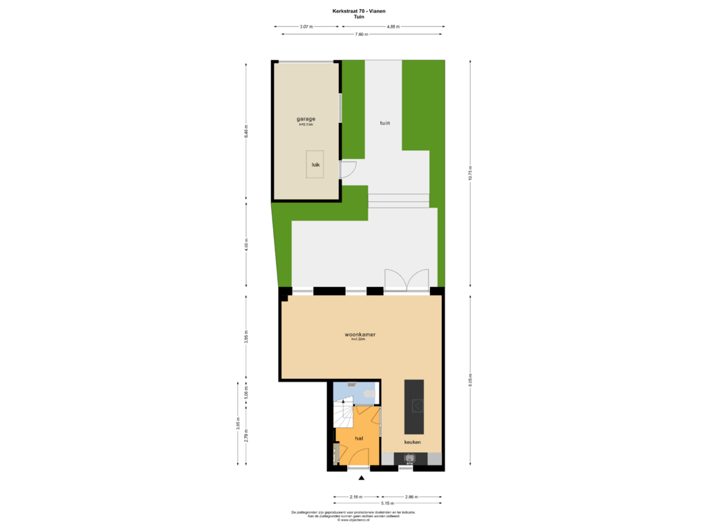 Bekijk plattegrond van TUIN van Kerkstraat 70-A