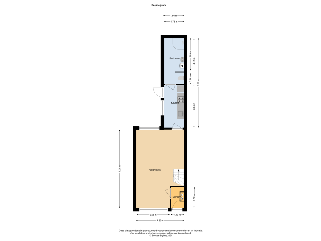 Bekijk plattegrond van Begane grond van Leidsezijstraat 1