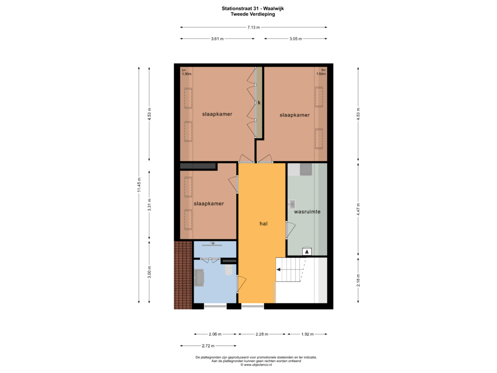 View floorplan of TWEEDE VERDIEPING of Stationsstraat 31