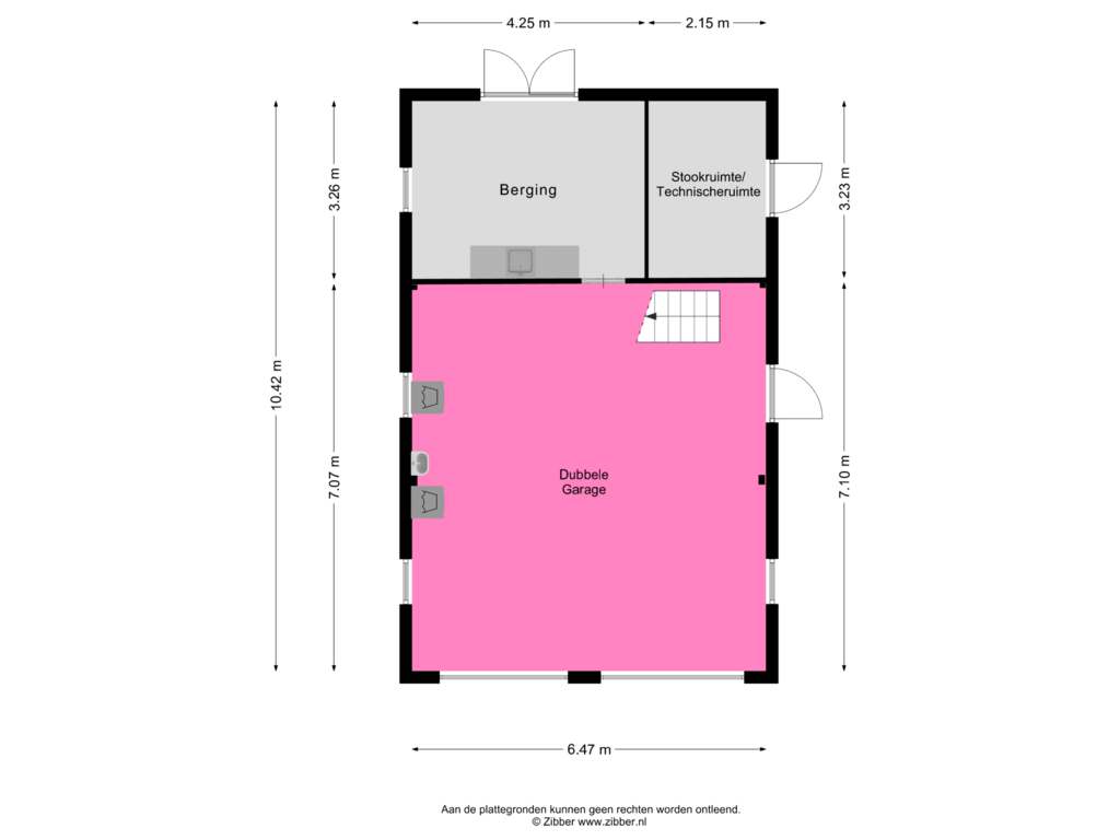 Bekijk plattegrond van Garage van Sprangsevaart 10