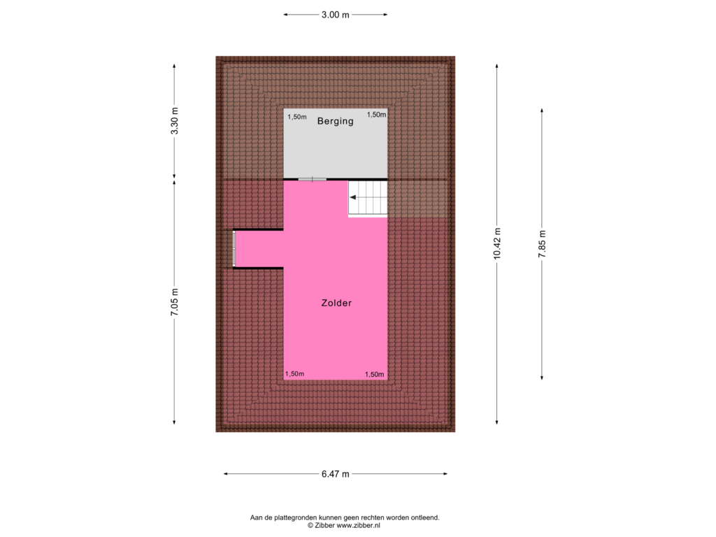 Bekijk plattegrond van Zolder Garage van Sprangsevaart 10