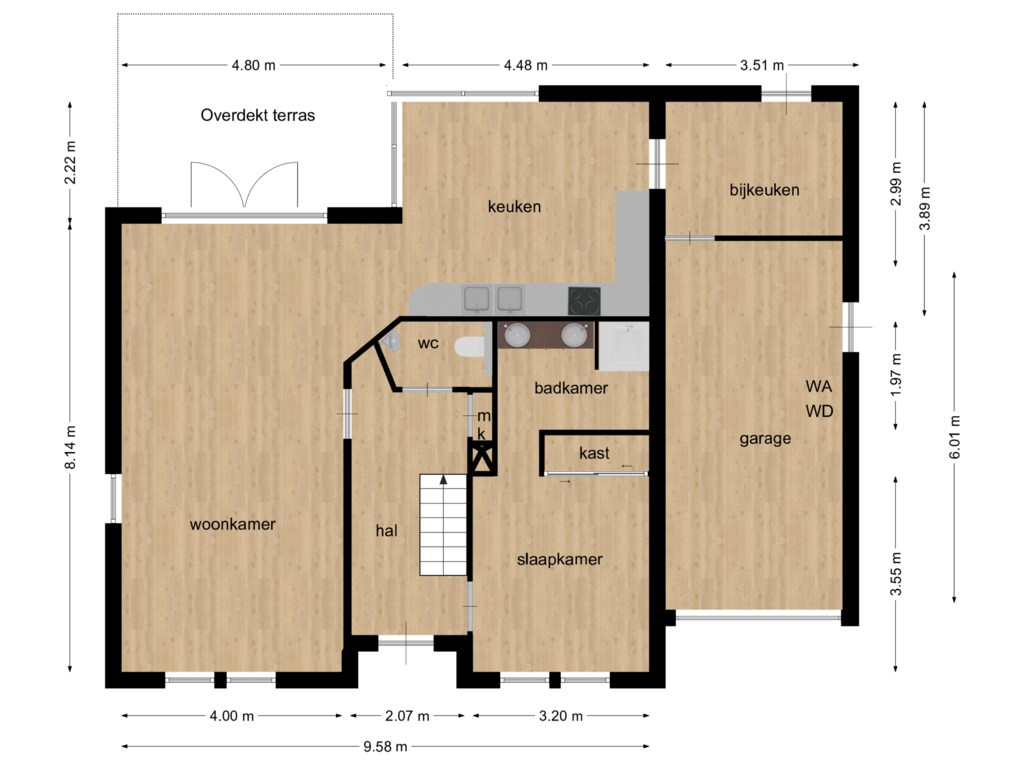 View floorplan of begane grond of Octavianus 33