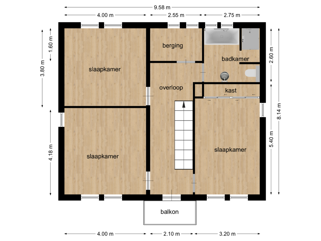 View floorplan of eerste verdieping of Octavianus 33