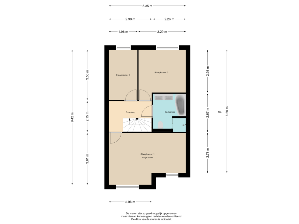 View floorplan of 1e Verdieping of Hoefbladlaan 57