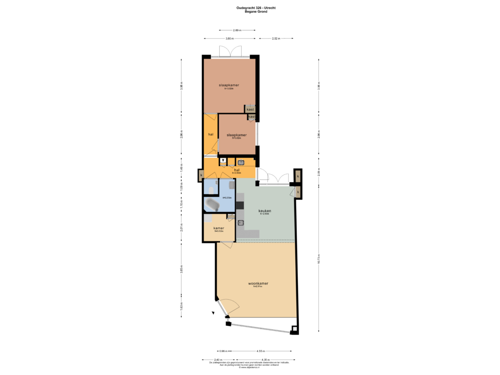 Bekijk plattegrond van BEGANE GROND van Oudegracht 326