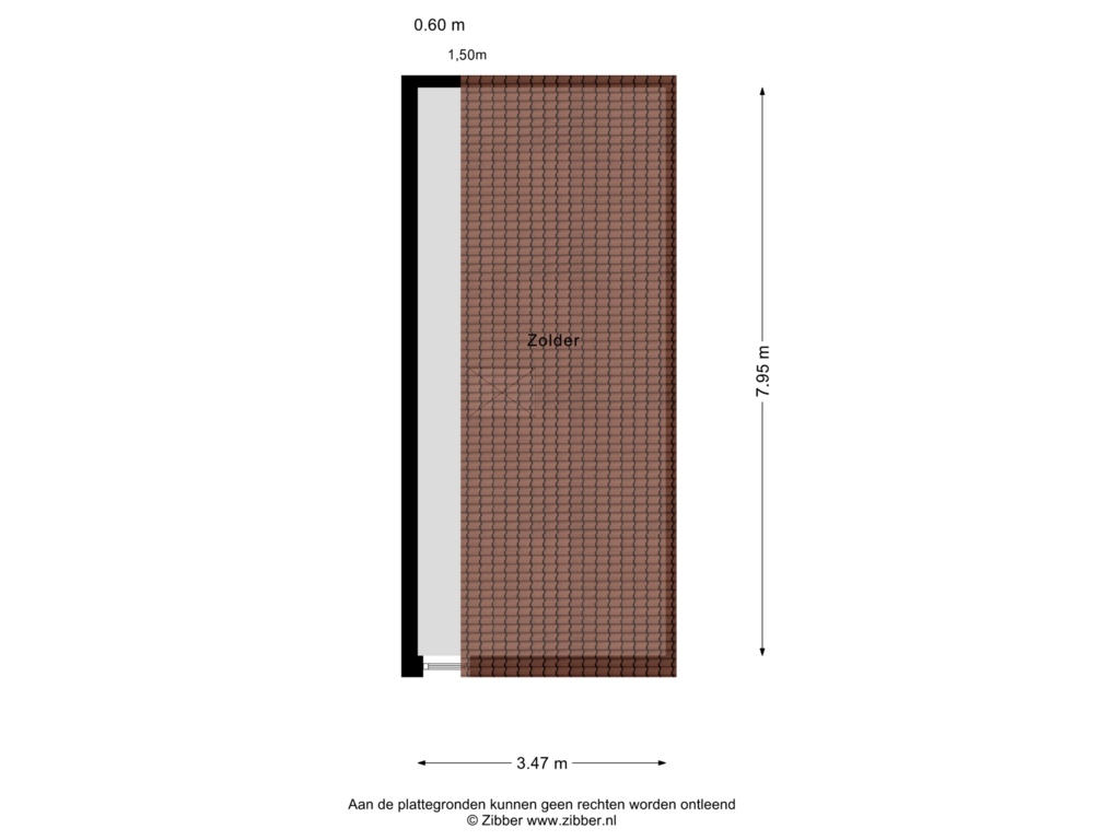 View floorplan of Zolder of Bultsweg 100