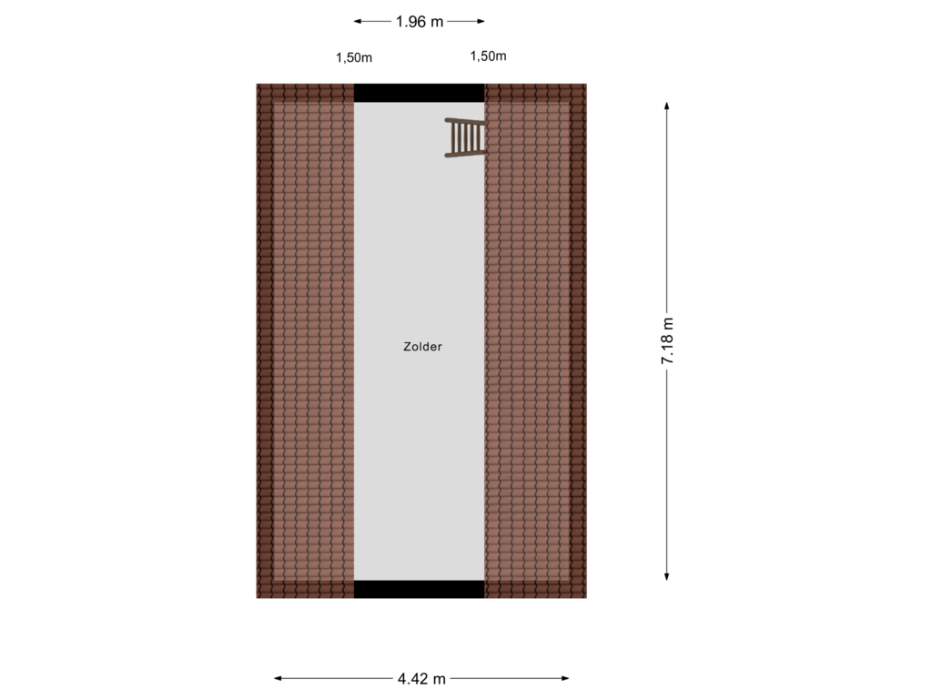 View floorplan of Zolder of Bultsweg 100