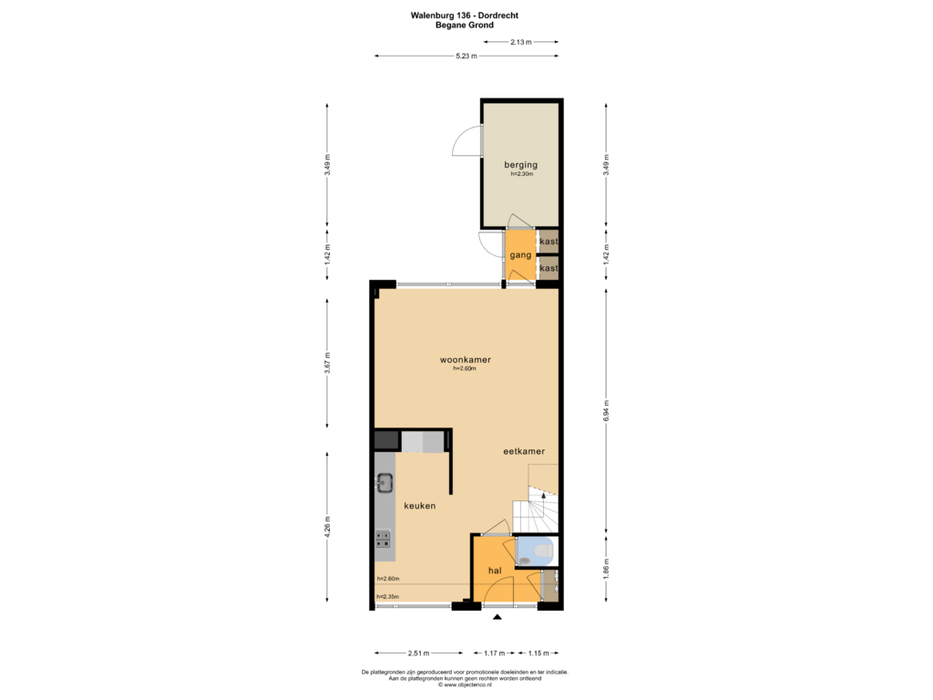 View floorplan of Begane Grond of Walenburg 136