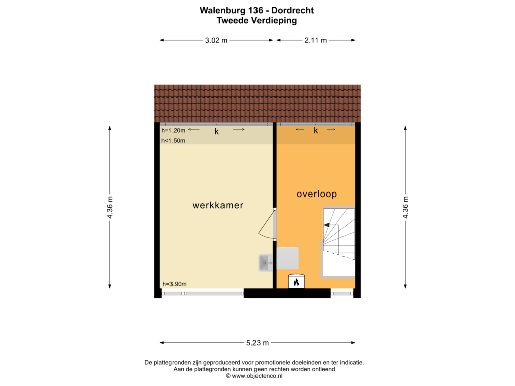 View floorplan of Tweede Verdieping of Walenburg 136