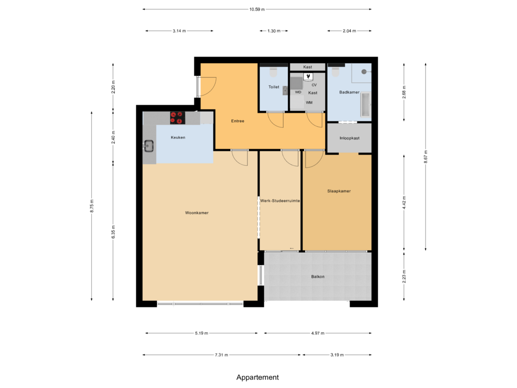 Bekijk plattegrond van Appartement van Florastate 24