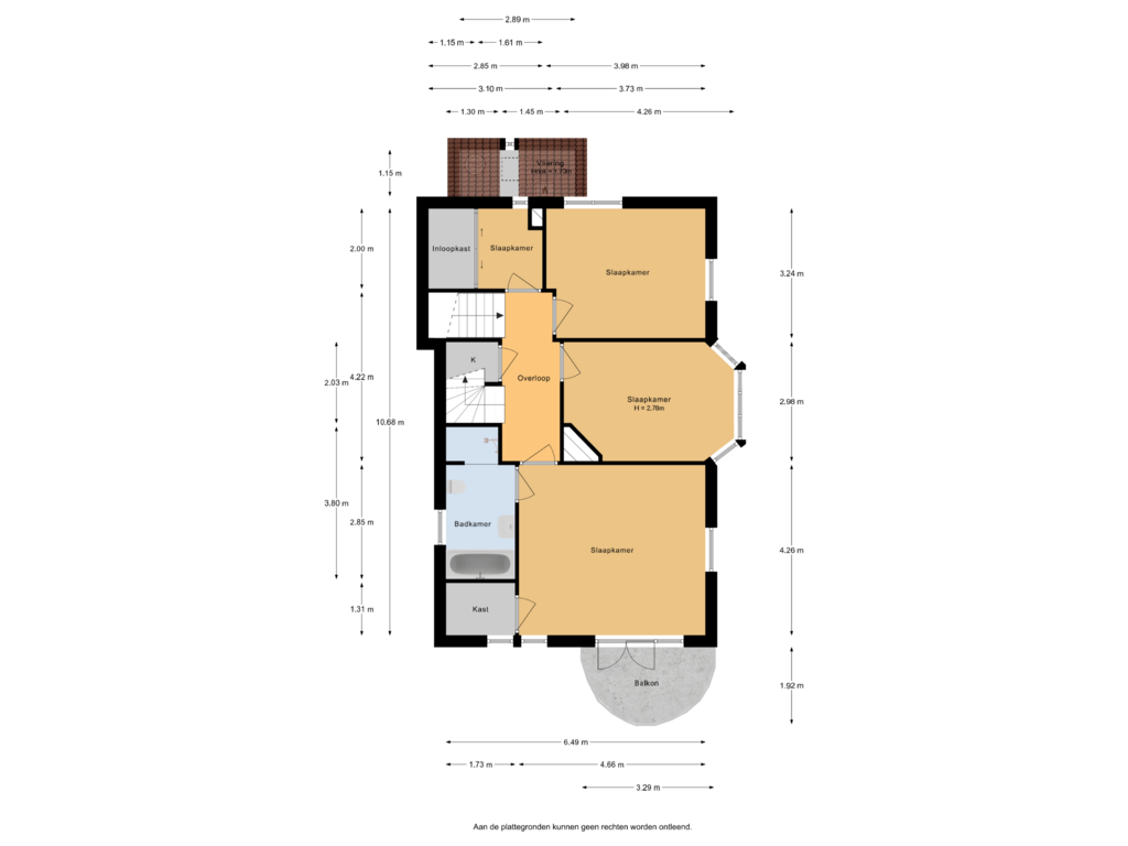 View floorplan of 1e verdieping of Laan van Rhemen van Rhemenshuizen 10