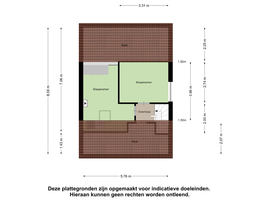 Bekijk plattegrond van Tweede Verdieping van Jasmijnstraat 30