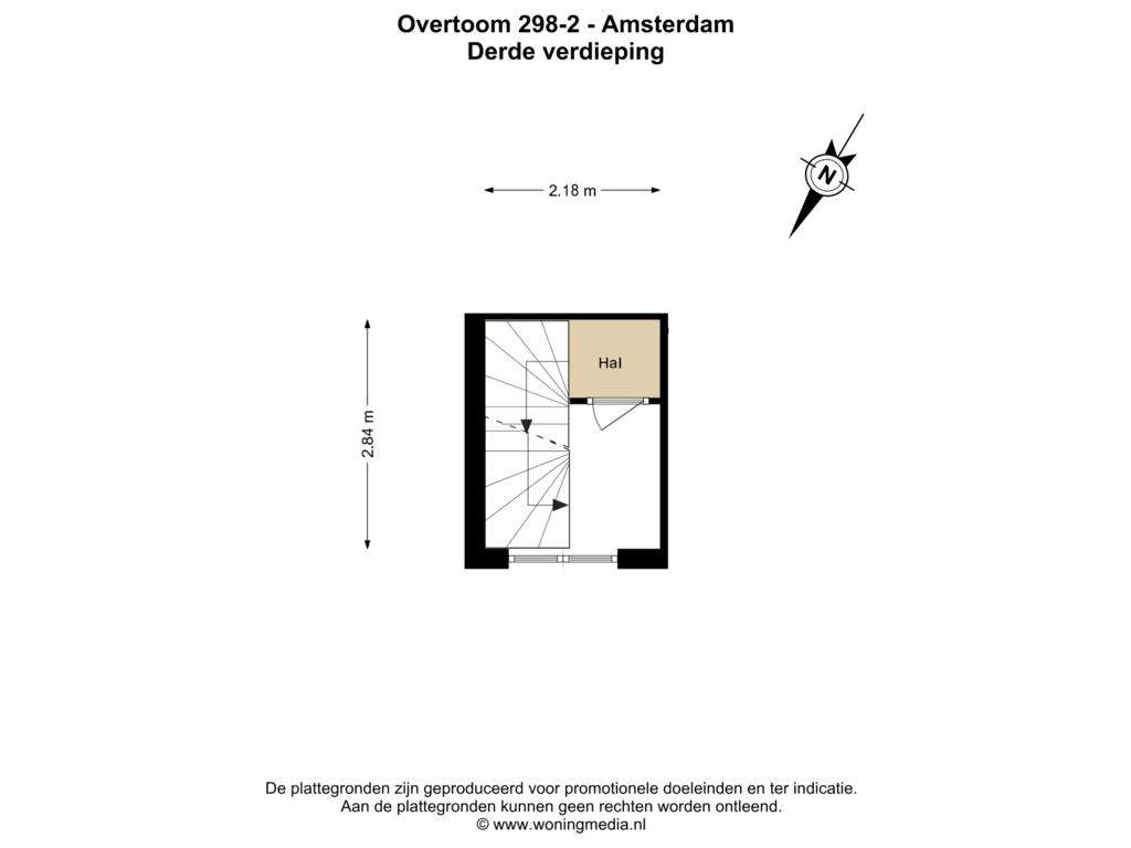 Bekijk plattegrond van 3e_verd van Overtoom 298-2