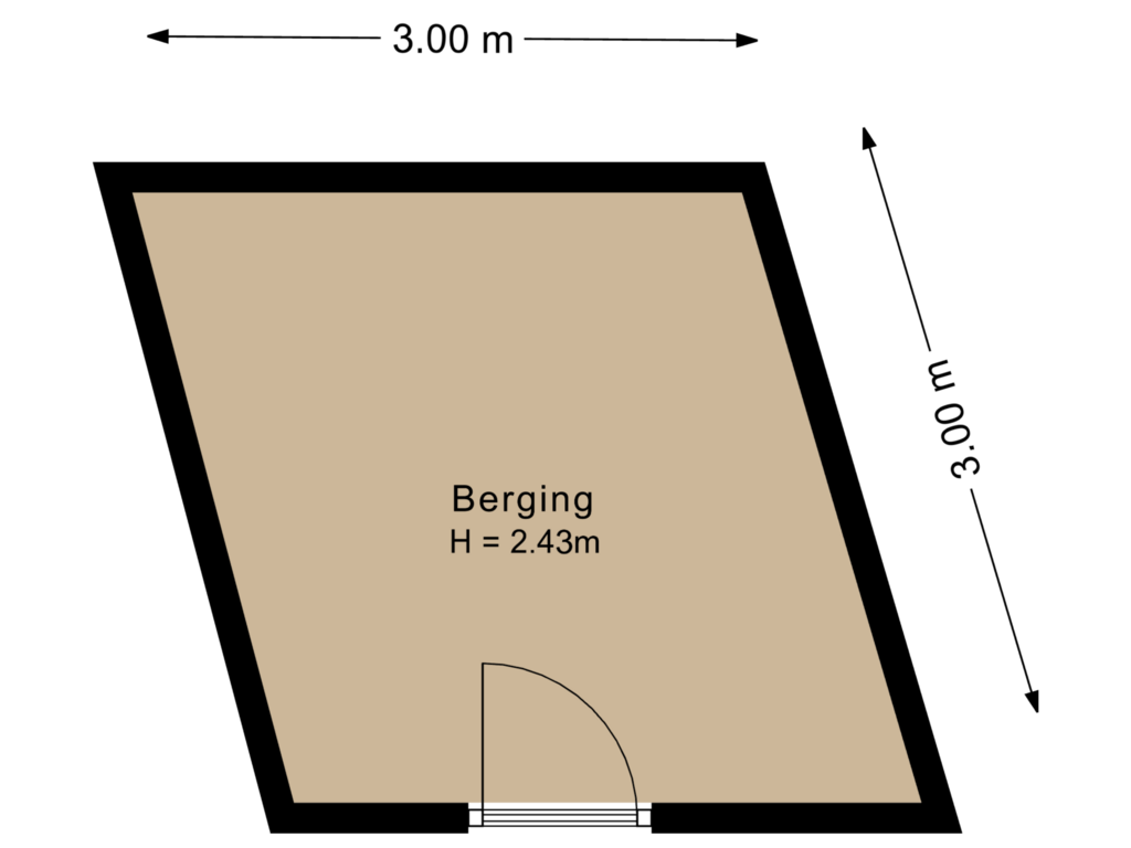 View floorplan of Berging of Binnenluiendijk 36