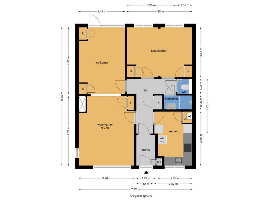 Bekijk plattegrond van begane grond van Hofcampweg 17