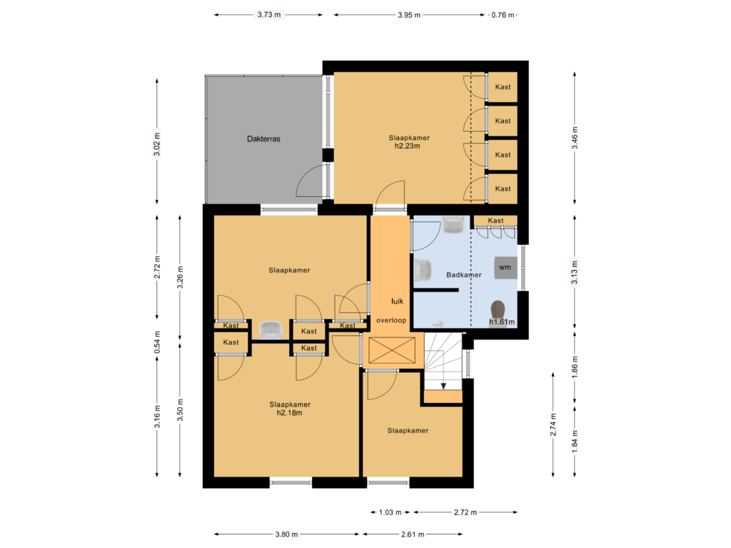 Bekijk plattegrond van Eerste verdieping van Rijksweg 36