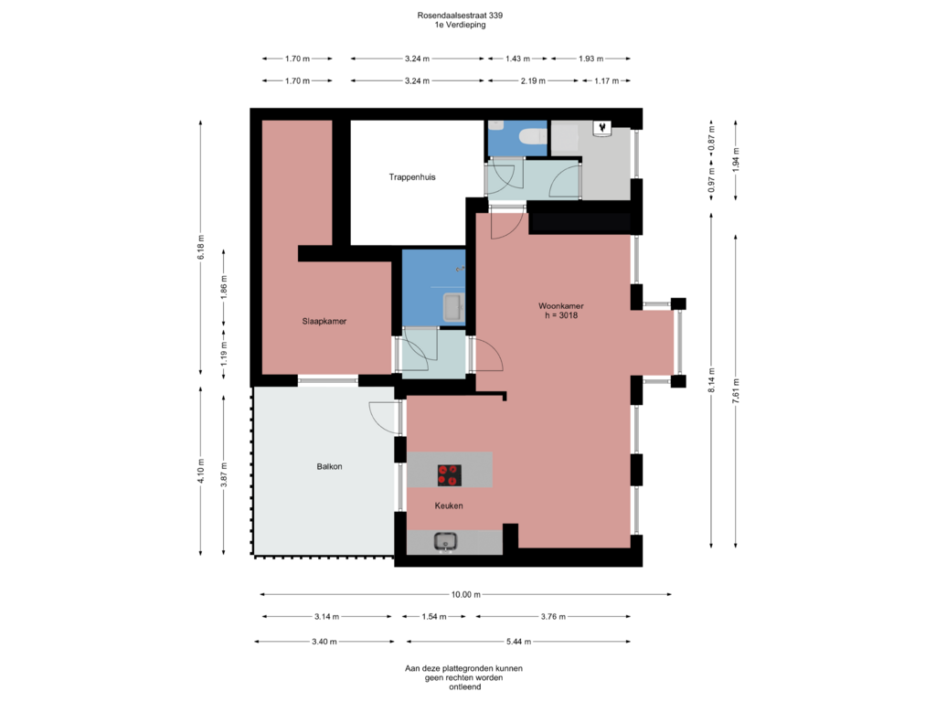 View floorplan of 1e Verdieping of Rosendaalsestraat 339