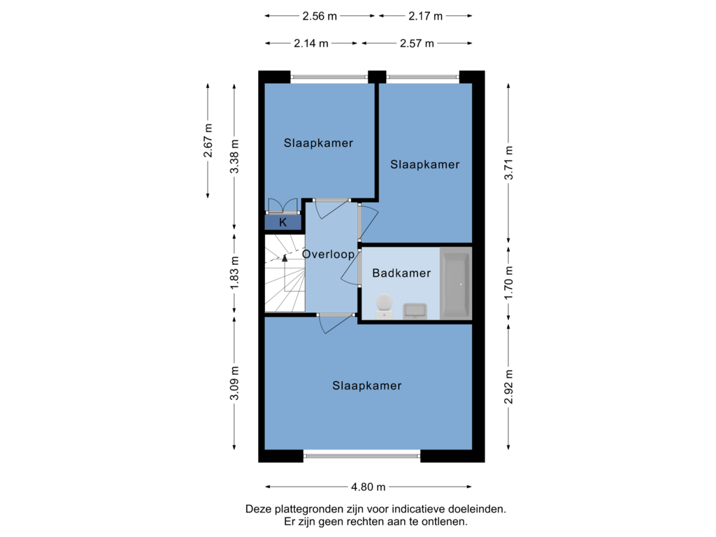 View floorplan of 1e Verdieping of Zaageind 18