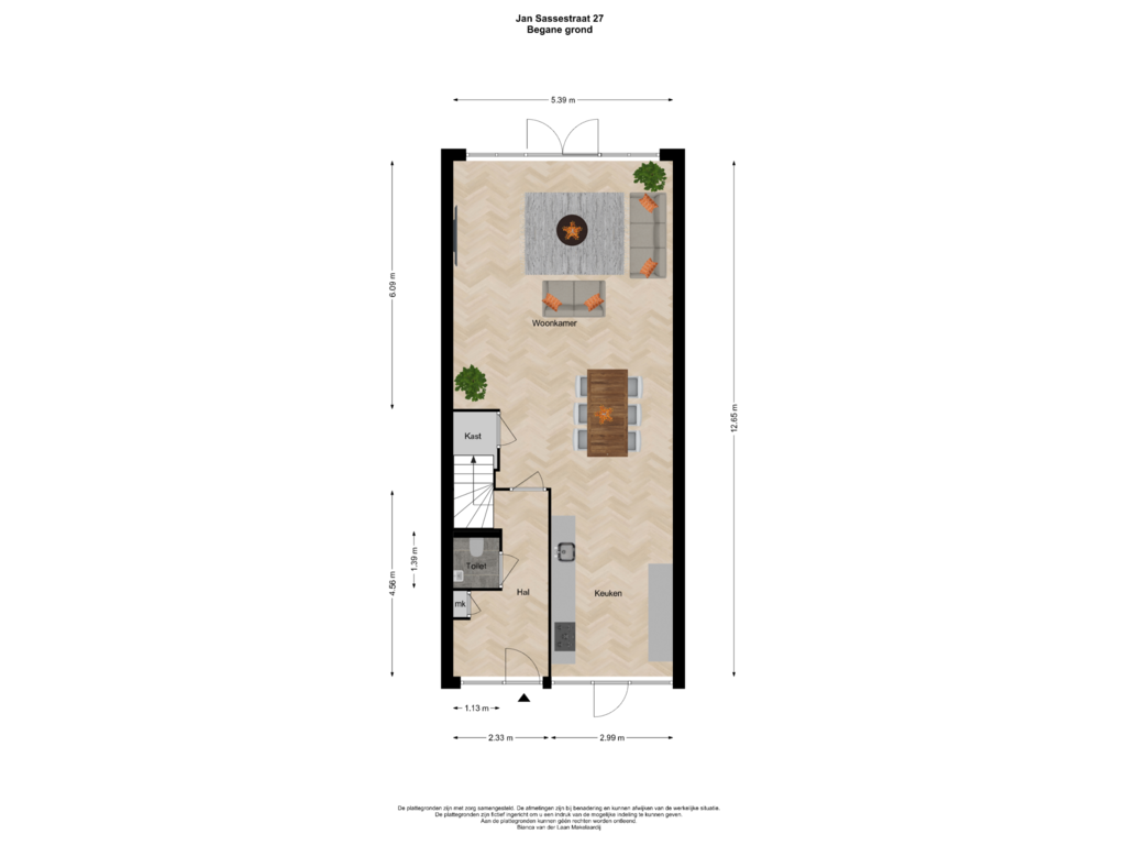 Bekijk plattegrond van Begane grond van Jan Sassestraat 27