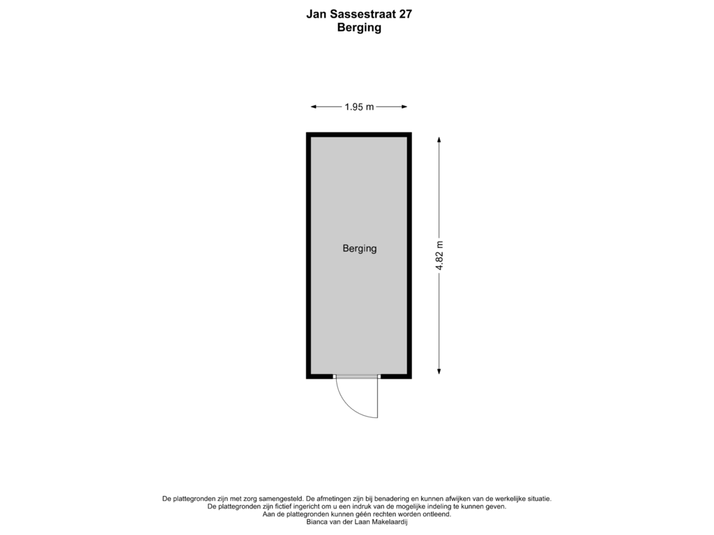 Bekijk plattegrond van Berging van Jan Sassestraat 27