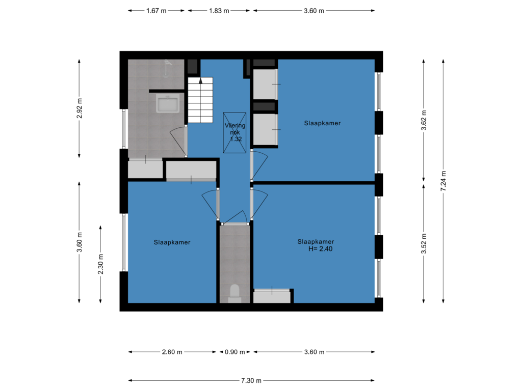 Bekijk plattegrond van Tweede etage van Aaltje Bakstraat 6-C