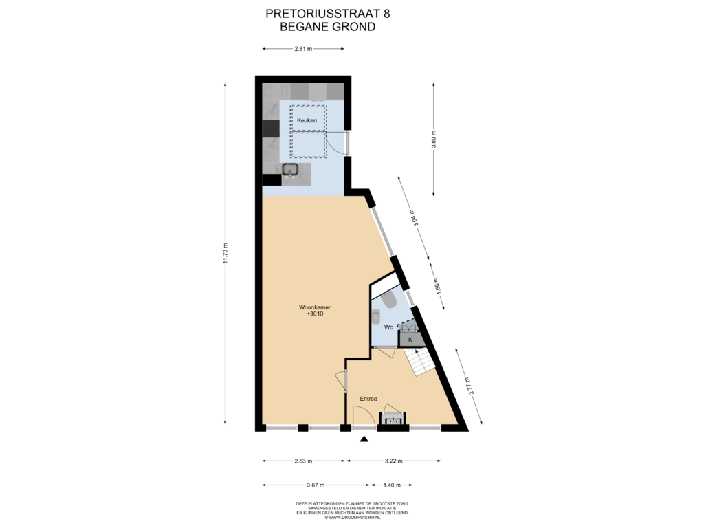 Bekijk plattegrond van Begane grond van Pretoriusstraat 8