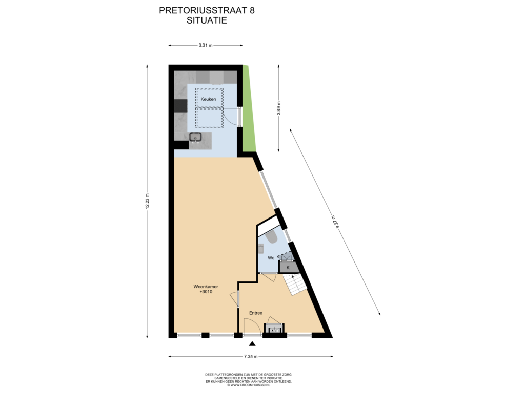 Bekijk plattegrond van Situatie van Pretoriusstraat 8