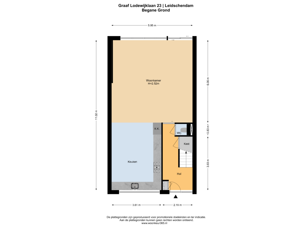 View floorplan of Begane Grond of Graaf Lodewijklaan 23