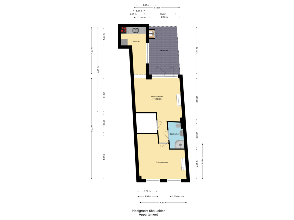 Bekijk plattegrond van 1e Verdieping van Hooigracht 68-A