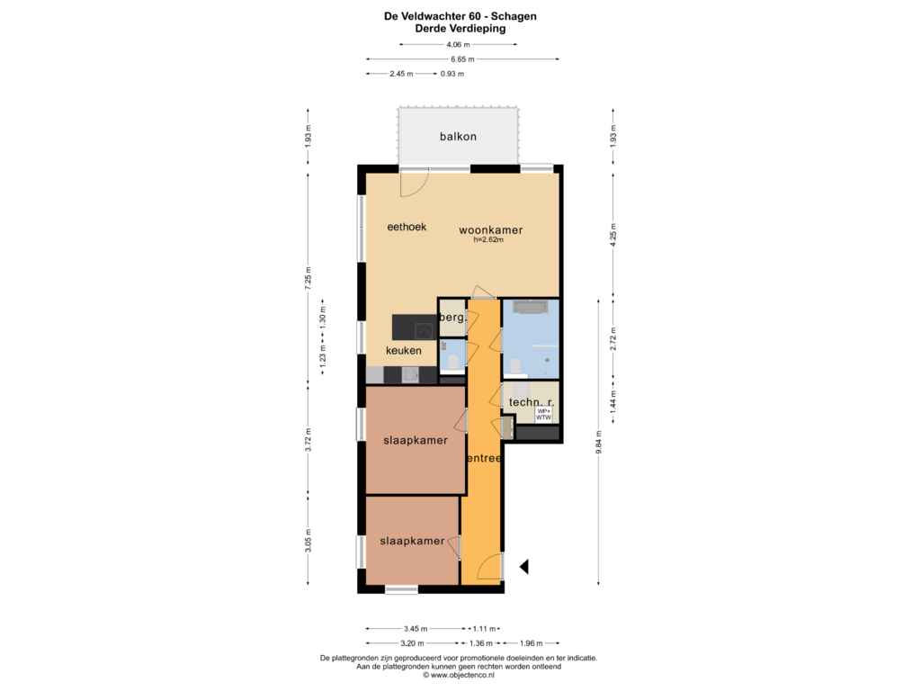 View floorplan of DERDE VERDIEPING of De Veldwachter 60