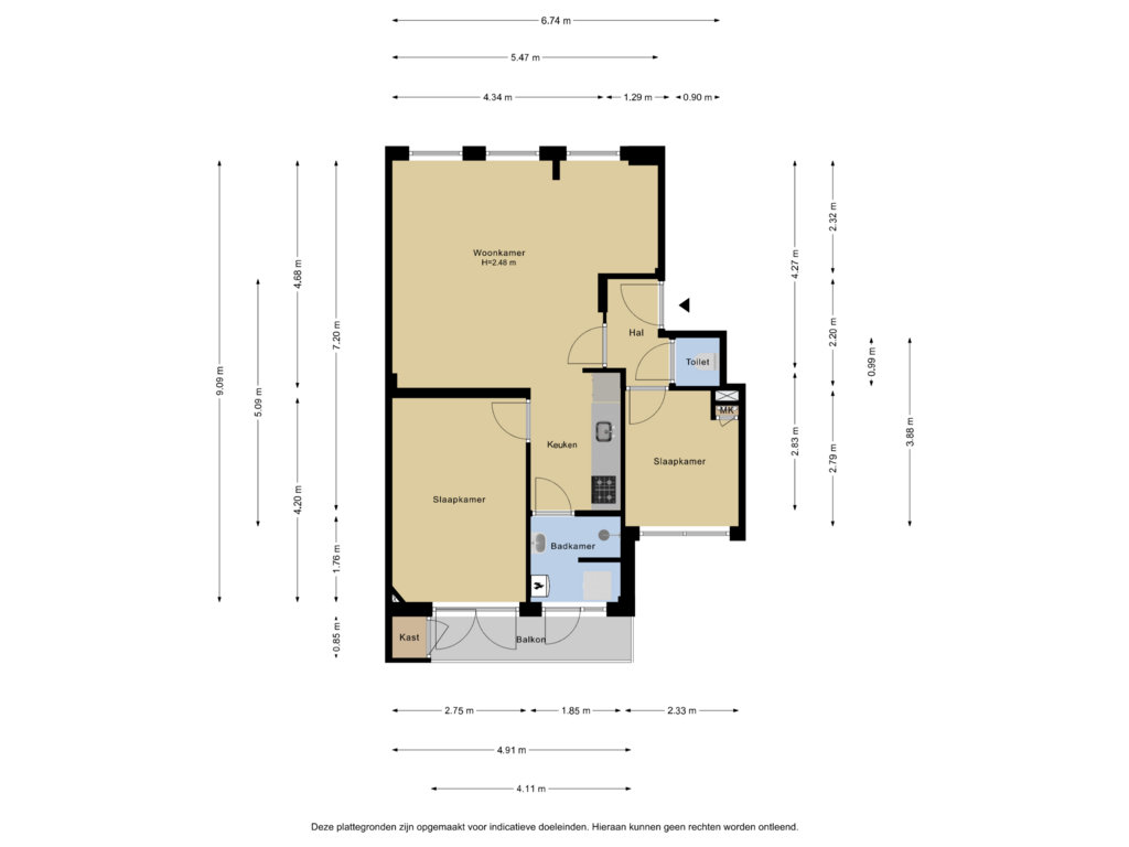 Bekijk plattegrond van Appartement van Jan van Beersstraat 159