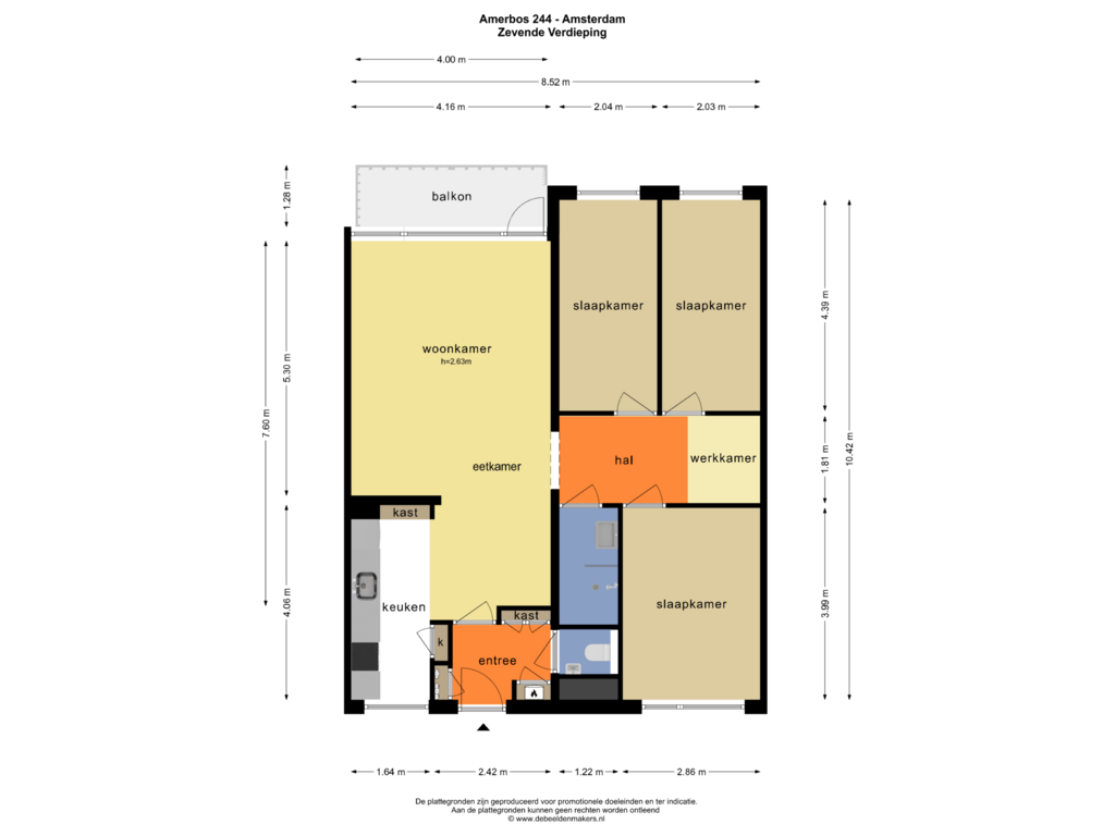 Bekijk plattegrond van ZEVENDE VERDIEPING van Amerbos 244