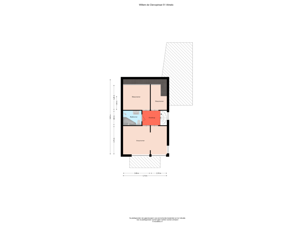 Bekijk plattegrond van Verdieping van Willem de Clercqstraat 51