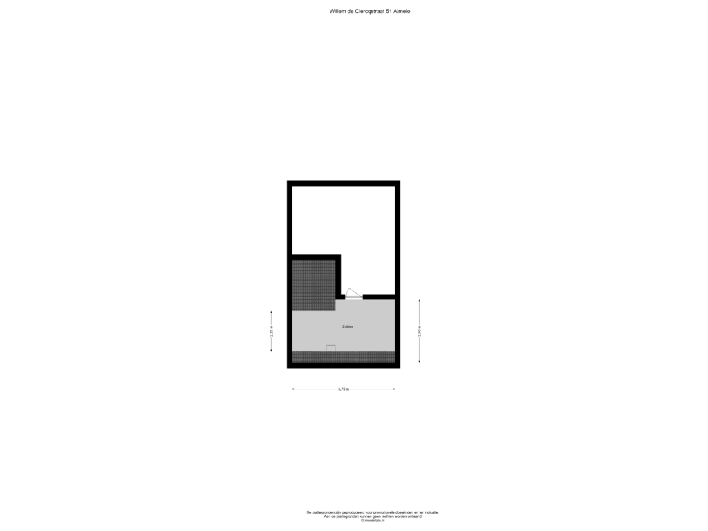 Bekijk plattegrond van Zolder van Willem de Clercqstraat 51
