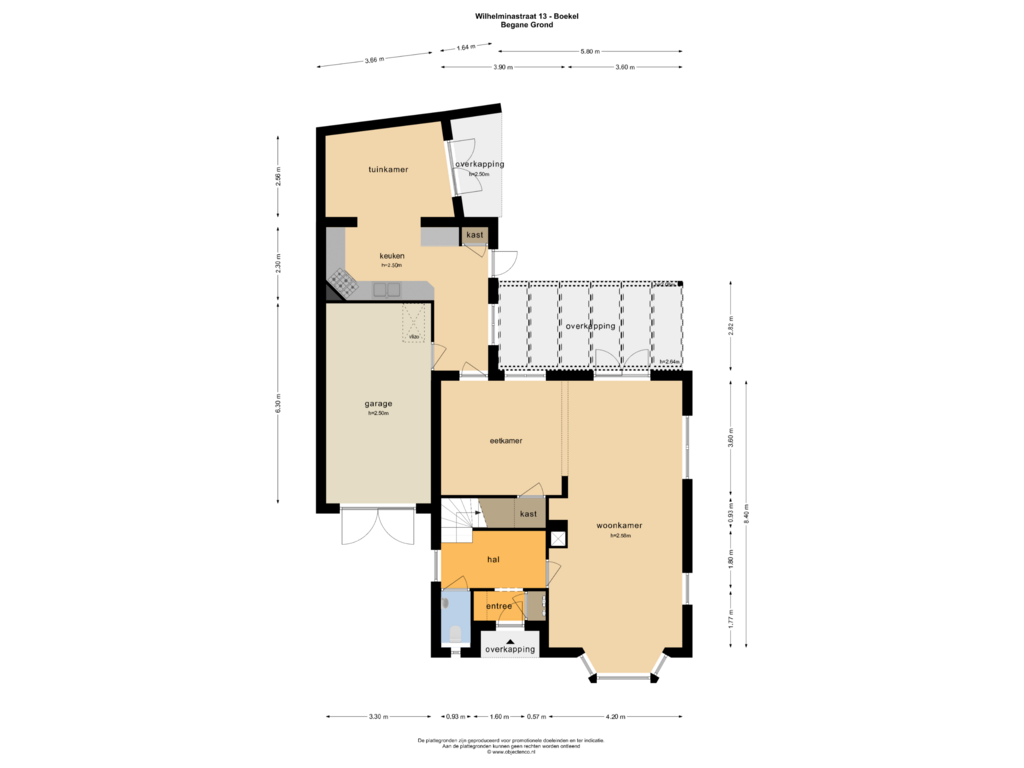 Bekijk plattegrond van BEGANE GROND van Wilhelminastraat 13