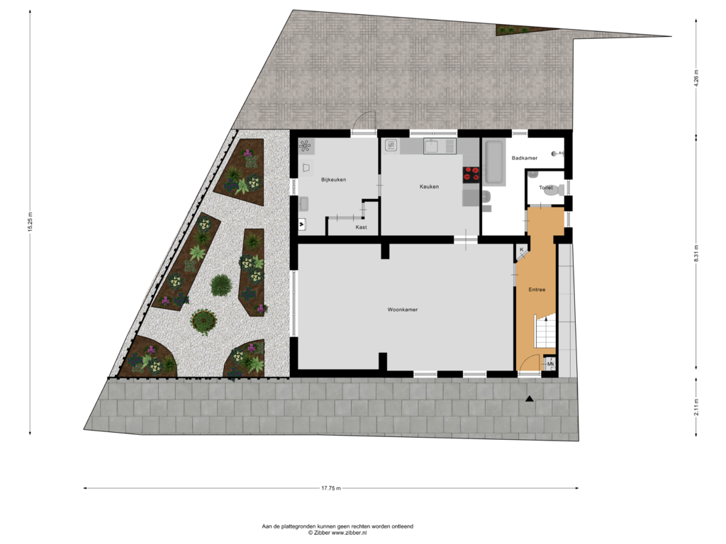 View floorplan of Begane grond Tuin of Noordeinde 67