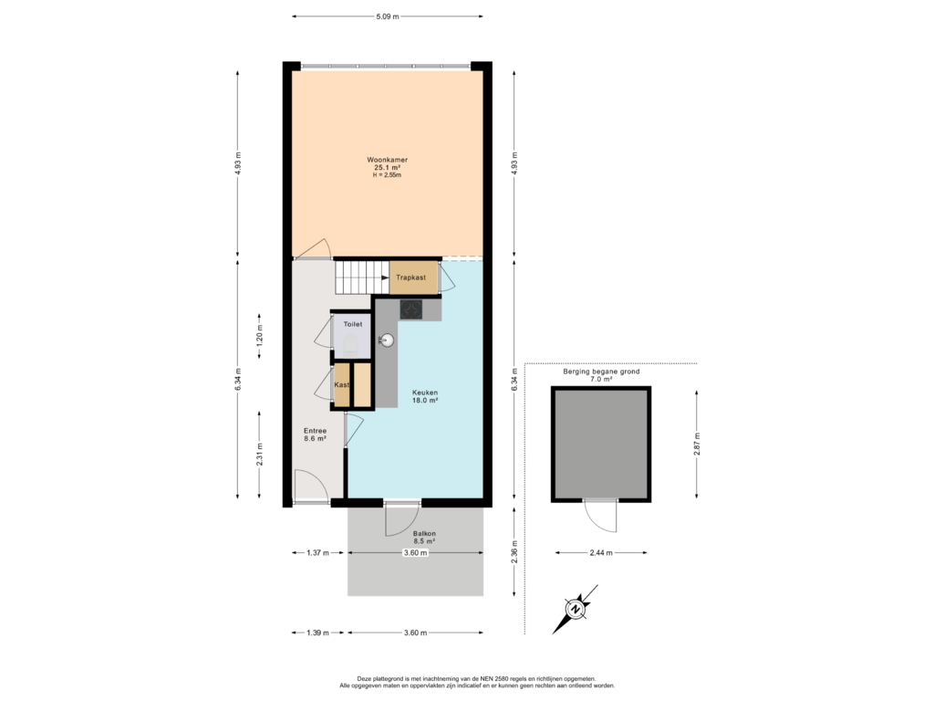 View floorplan of 1e verdieping of Melkeppe 36