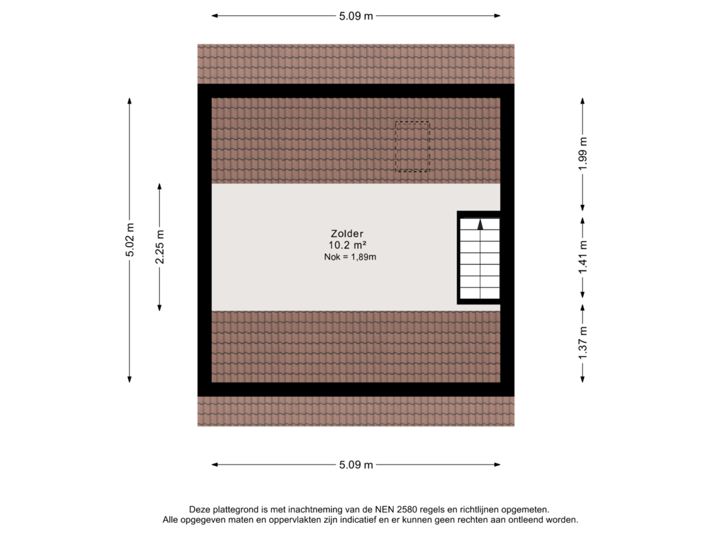 View floorplan of Zolder of Melkeppe 36