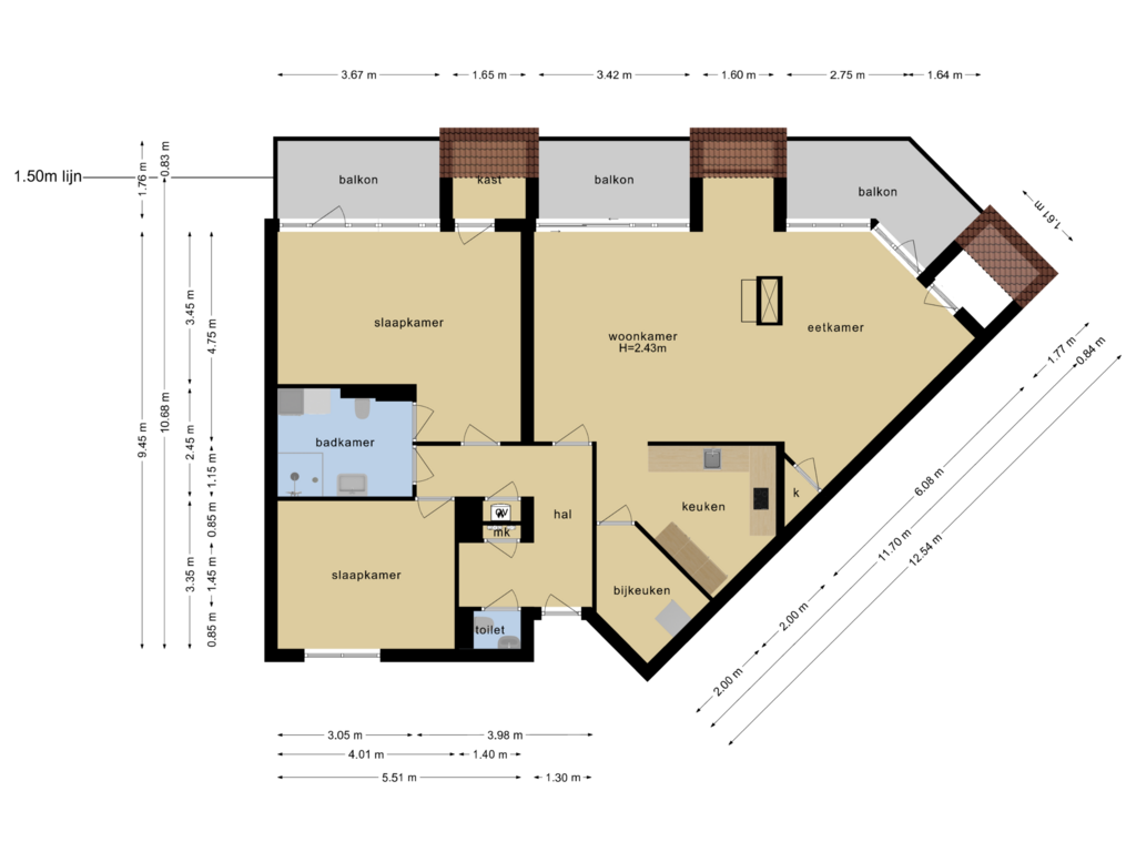 Bekijk plattegrond van Appartement van Stationsplein 15