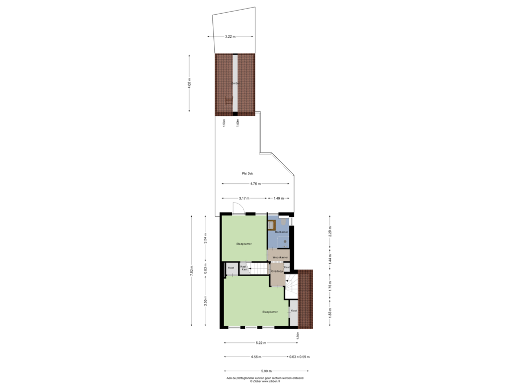 Bekijk plattegrond van Eerste Verdieping van Voortsweg 582