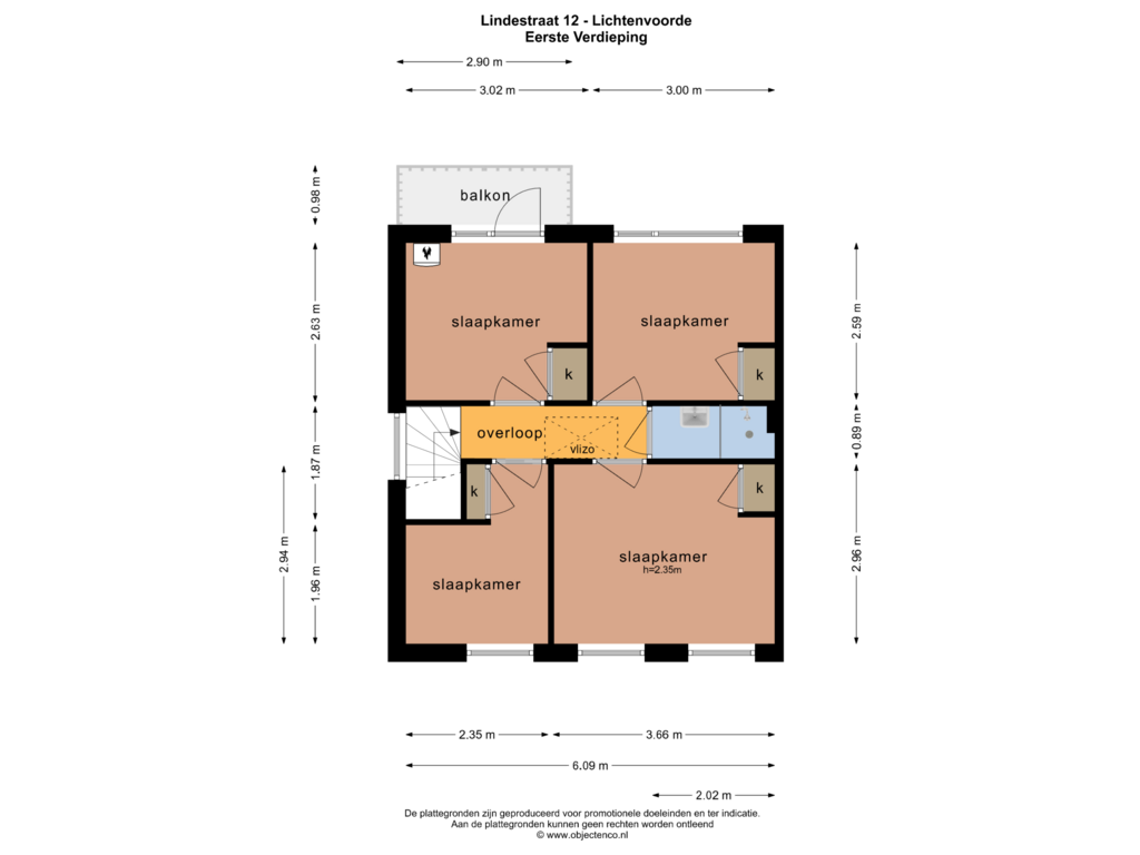 Bekijk plattegrond van EERSTE VERDIEPING van Lindestraat 12