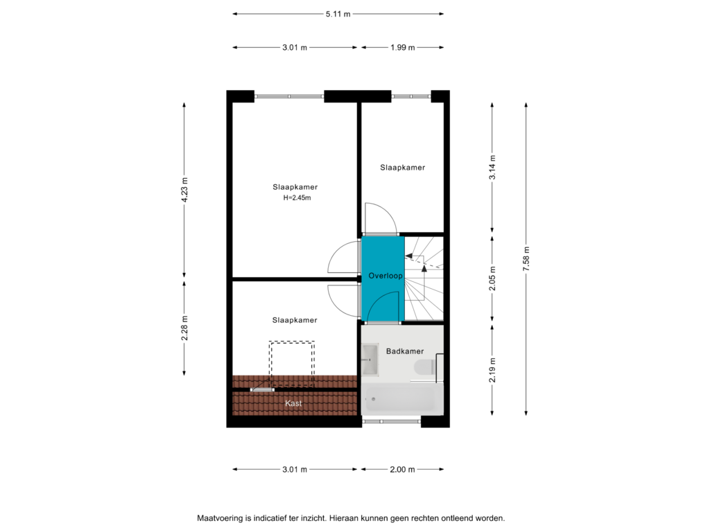 Bekijk plattegrond van 1e verdieping van Dijkmanzoet 62