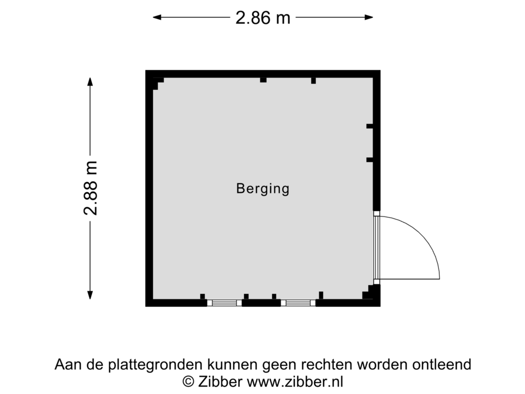 Bekijk plattegrond van Berging van Ploegmakers-erf 45