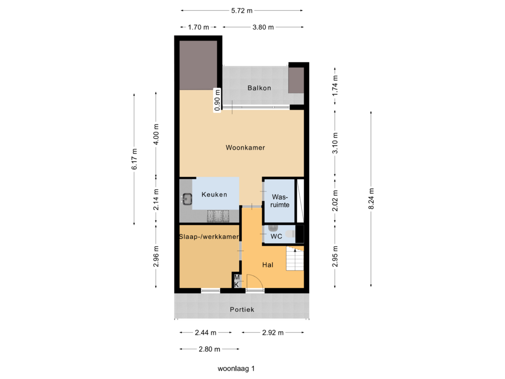 Bekijk plattegrond van 3e woonlaag van De Gouden Leeuw 106