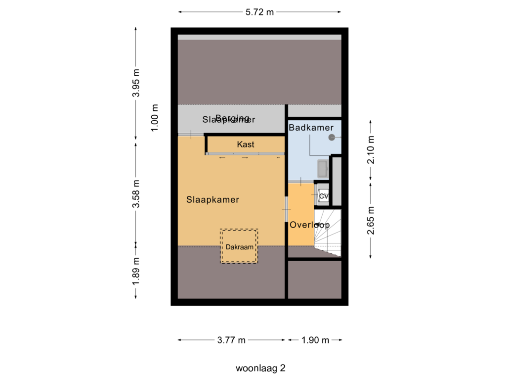 Bekijk plattegrond van 4e woonlaag van De Gouden Leeuw 106